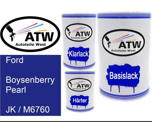 Ford, Boysenberry Pearl, JK / M6760: 500ml Lackdose + 500ml Klarlack + 250ml Härter - Set, von ATW Autoteile West.